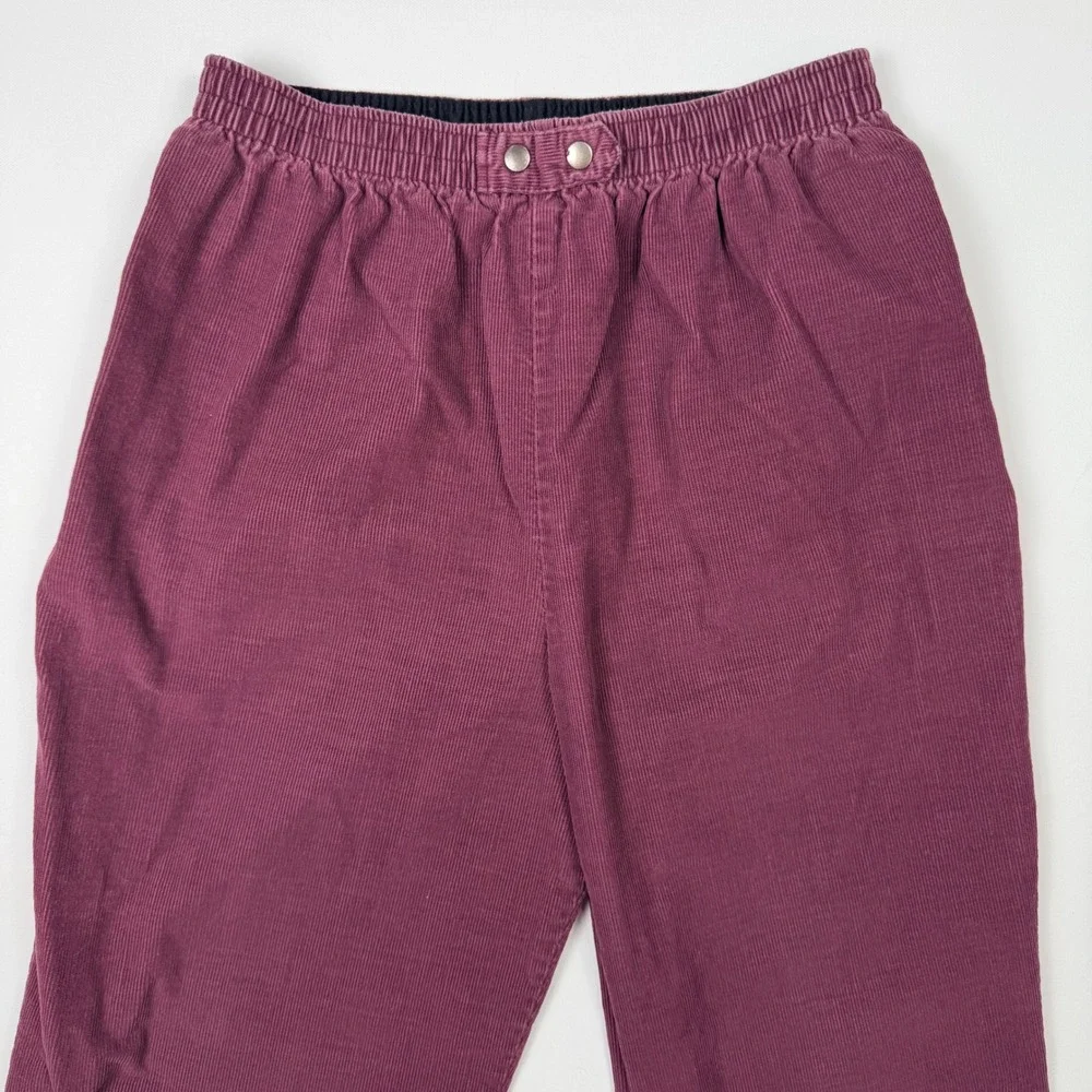 Levis Corduroy Pants 1980's Womens‎ Medium Purple Vintage Elastic Waist Straight